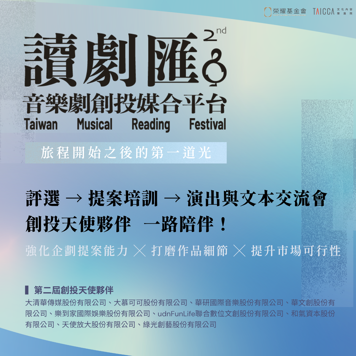 第二屆〖讀劇匯 TMRF〗創投天使夥伴